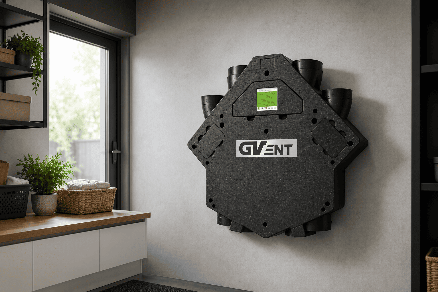 G-Vent ECO SMART 380 zamontowany na ścianie