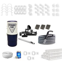 Odkurzacz centralny Power Vac 1600W + zestaw montażowy na 5 gniazd + wąż max 9 mb